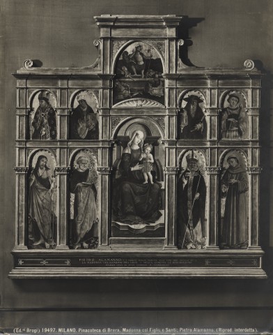 Brogi — Milano. Pinacoteca di Brera. Madonna col Figlio e Santi; Pietro Alamanno. — insieme